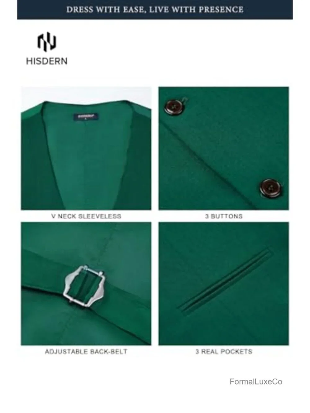 Men's Silk Suit Vest Slim Fit Sleeveless Wedding Formal V-Neck